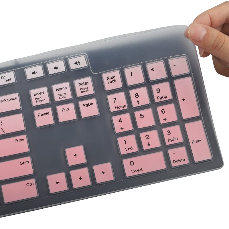 MUBUY-GOL Keyboard Cover Skin for Dell KM636 KB216 KB216t KB216d KB216p Wired & Wireless Keyboard, Dell Optiplex 5250 3050 3240 5460 7450 7050, Dell Inspiron Desktop 24" 27" 5400 5490 7700 7790 3475 3670 3477 - Image 5